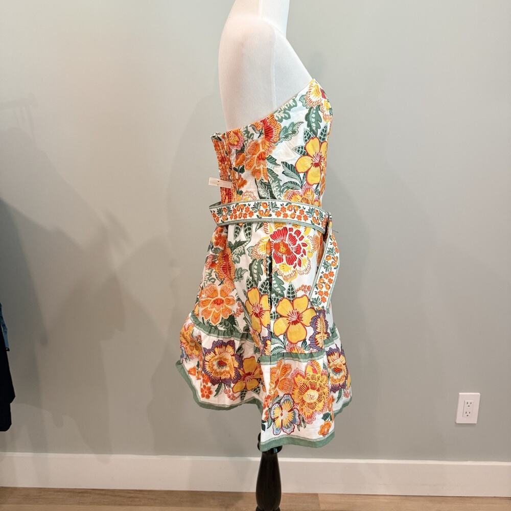 Joie Strapless Dress Women’s Size M 10 Colorful Floral Cruise Vacation Boho - Picture 8 of 15